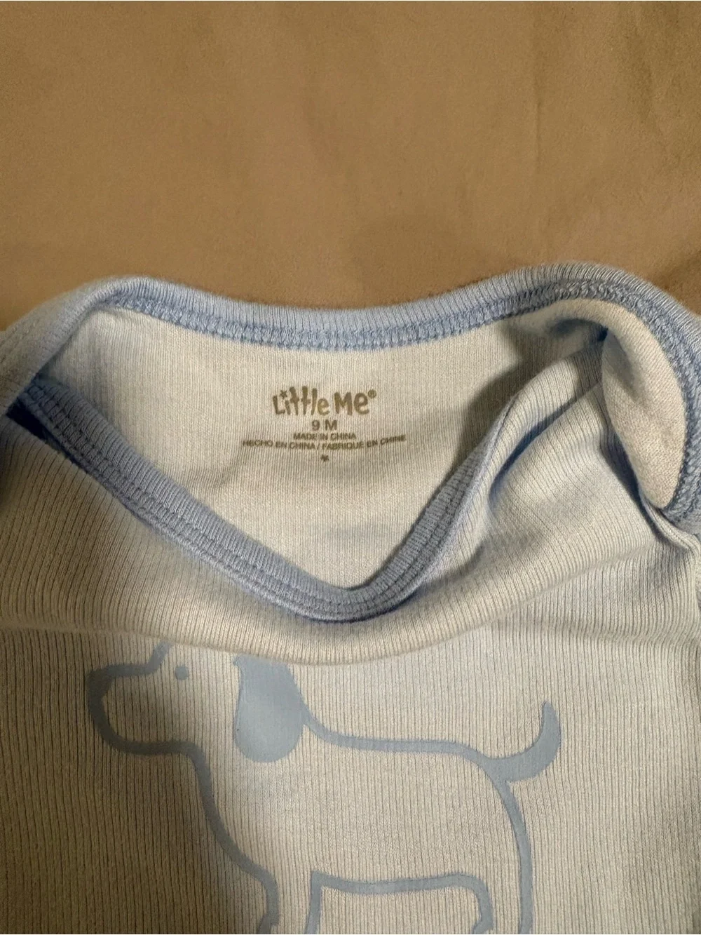 Little Me 9M Light Blue Dog Onesie & Shorts Set